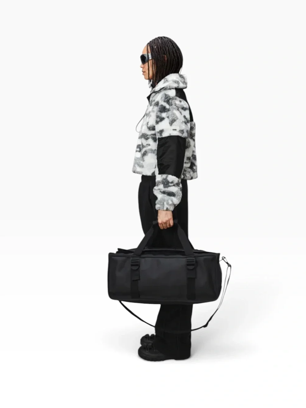 NWT Rains Black Mountaineer Duffle Bag Waterproof Unisex Gift Travel Gym